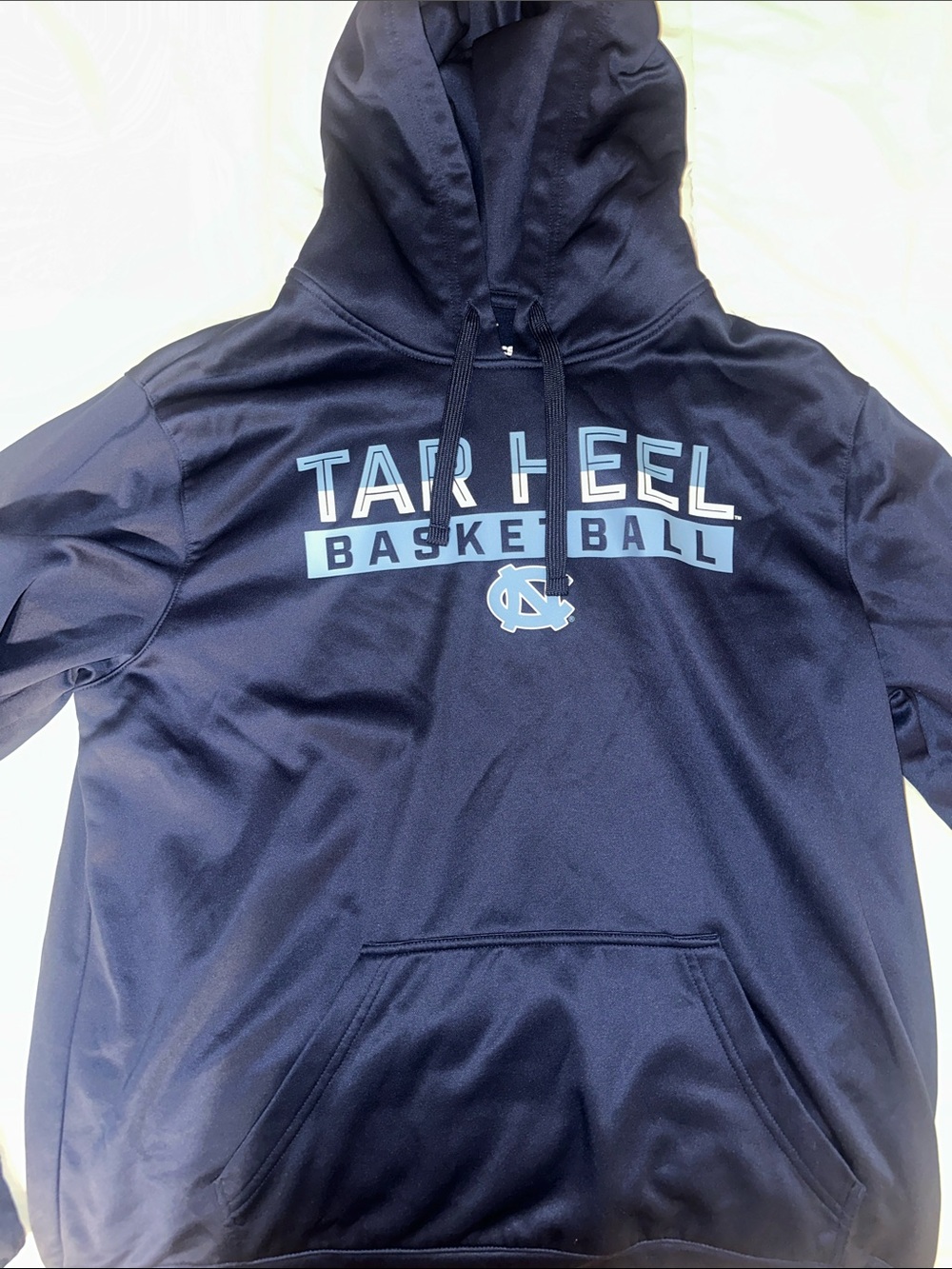 Carolina Basketball Navy Hoodie with Light Blue Logo